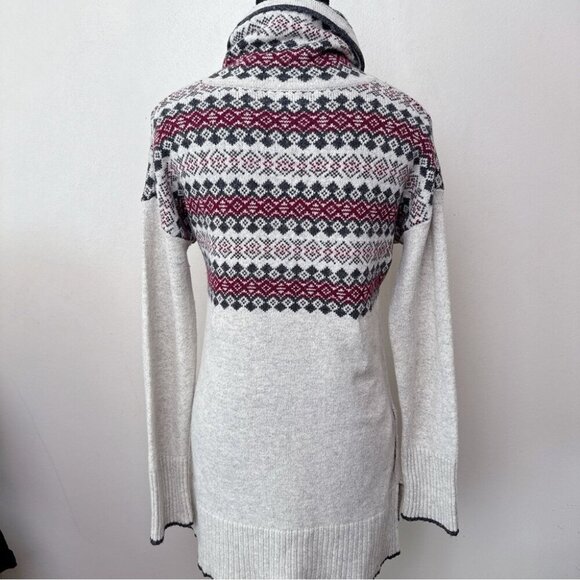 Eddie Bauer Womens Xsmall Fair Isle Nordic Cowl Neck Wool Blend Pullover Sweater - Picture 2 of 13